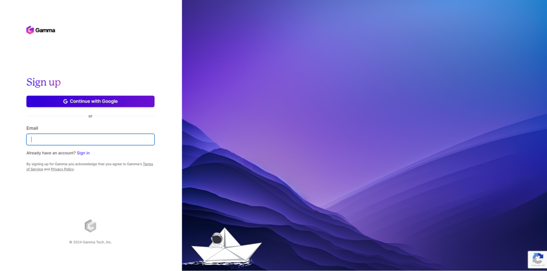 감마 ppt 만들기 회원가입 이미지