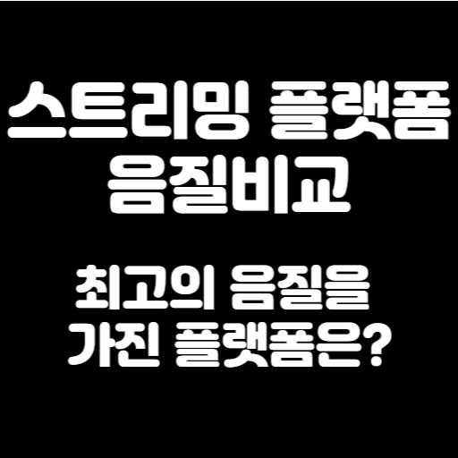 스트리밍 사이트 음질 순위