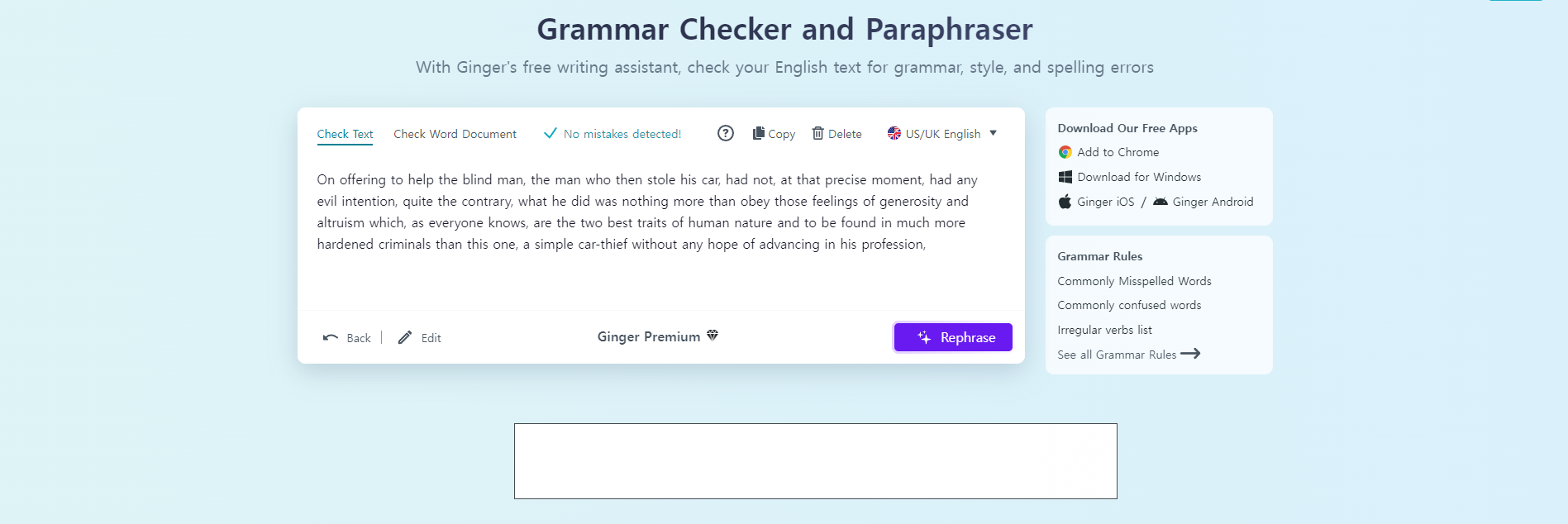 영어 문법 검사기 GINGER 이미지