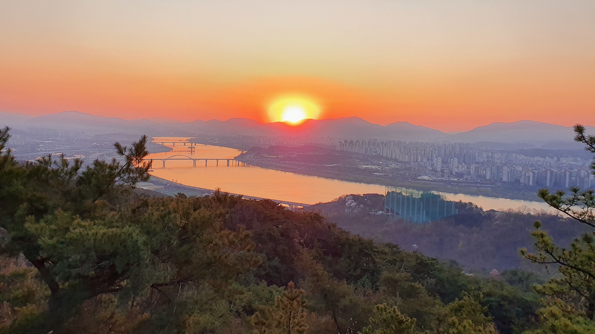 아차산 일출 이미지