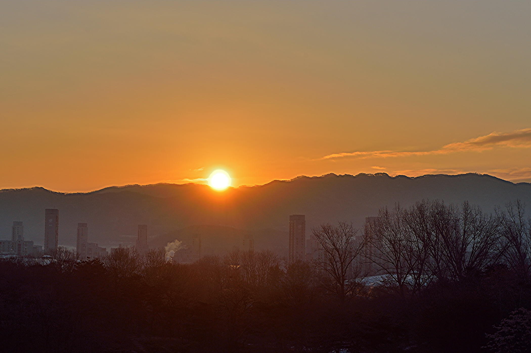 몽촌토성 망월봉 일출 이미지