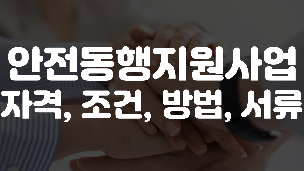 안전동행지원사업 신청 자격, 조건, 방법, 서류 이미지