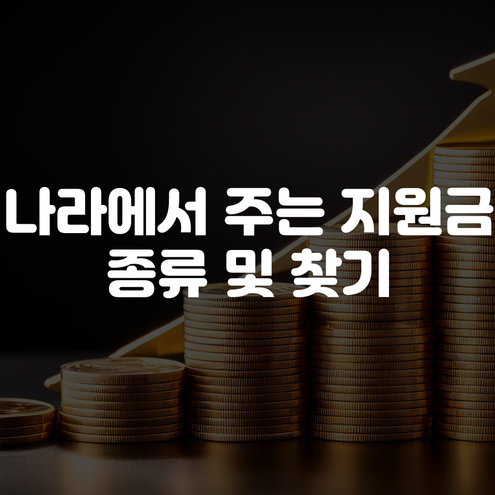 나라에서 주는 지원금 종류 및 찾기 이미지