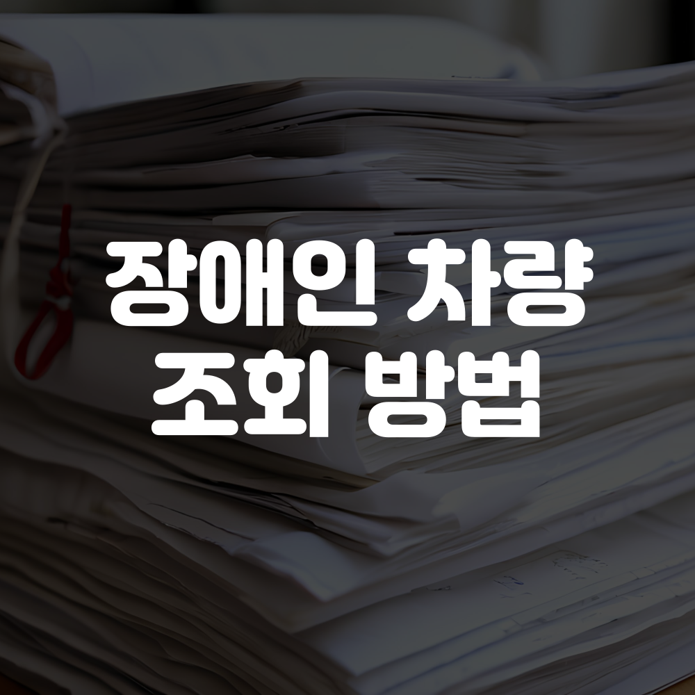 장애인 차량 조회방법 안내