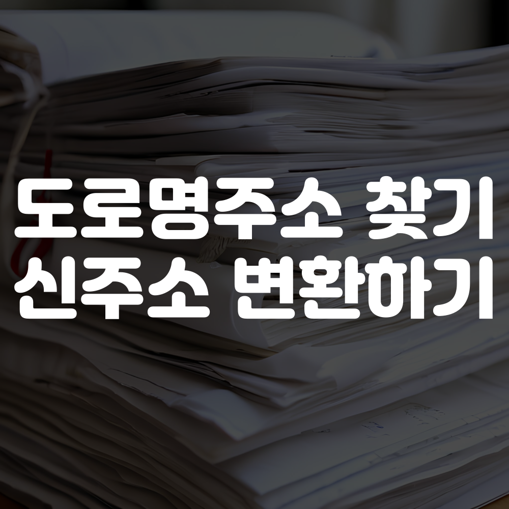 도로명주소 찾기 및 신주소 변환방법