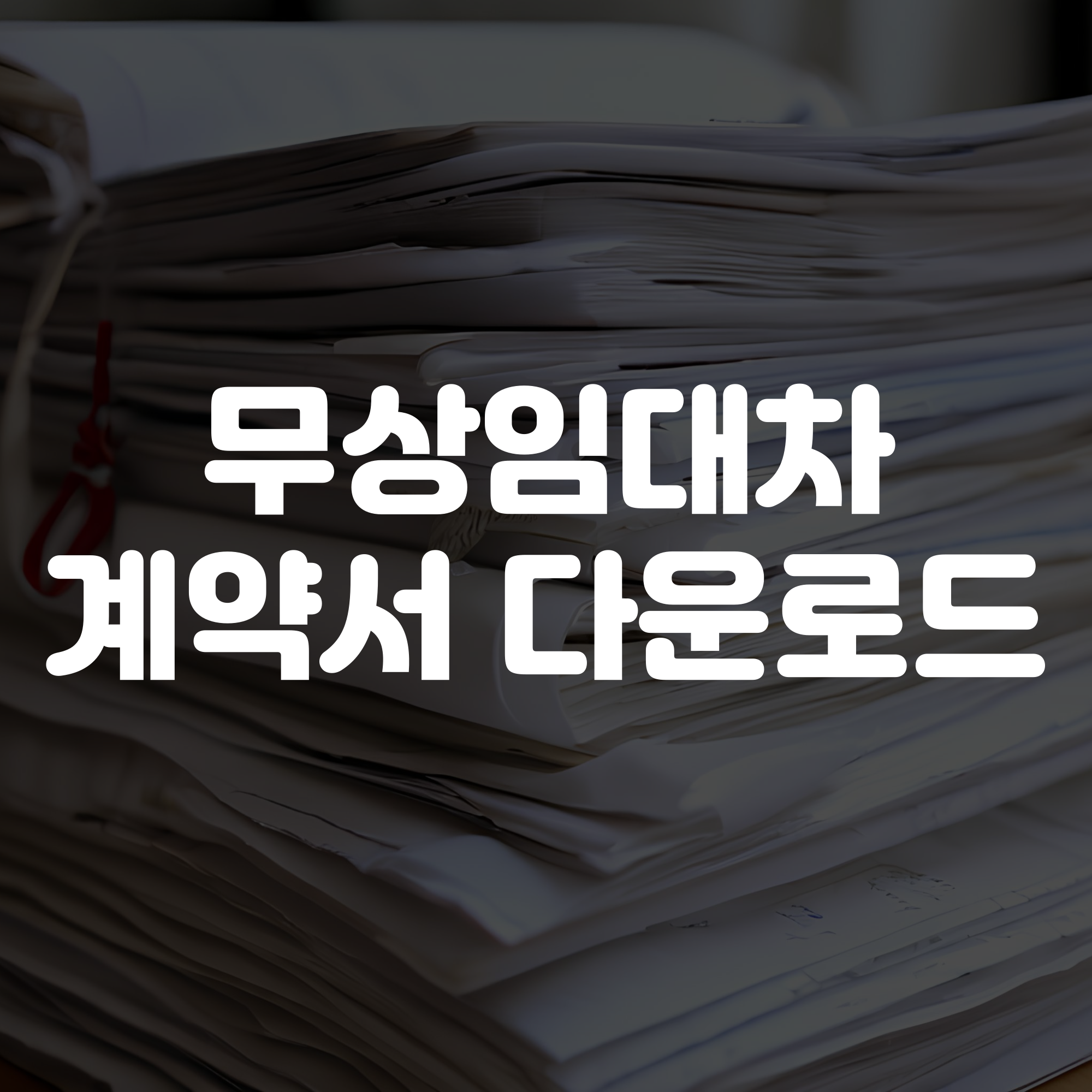 무상임대차계약서 양식 다운로드