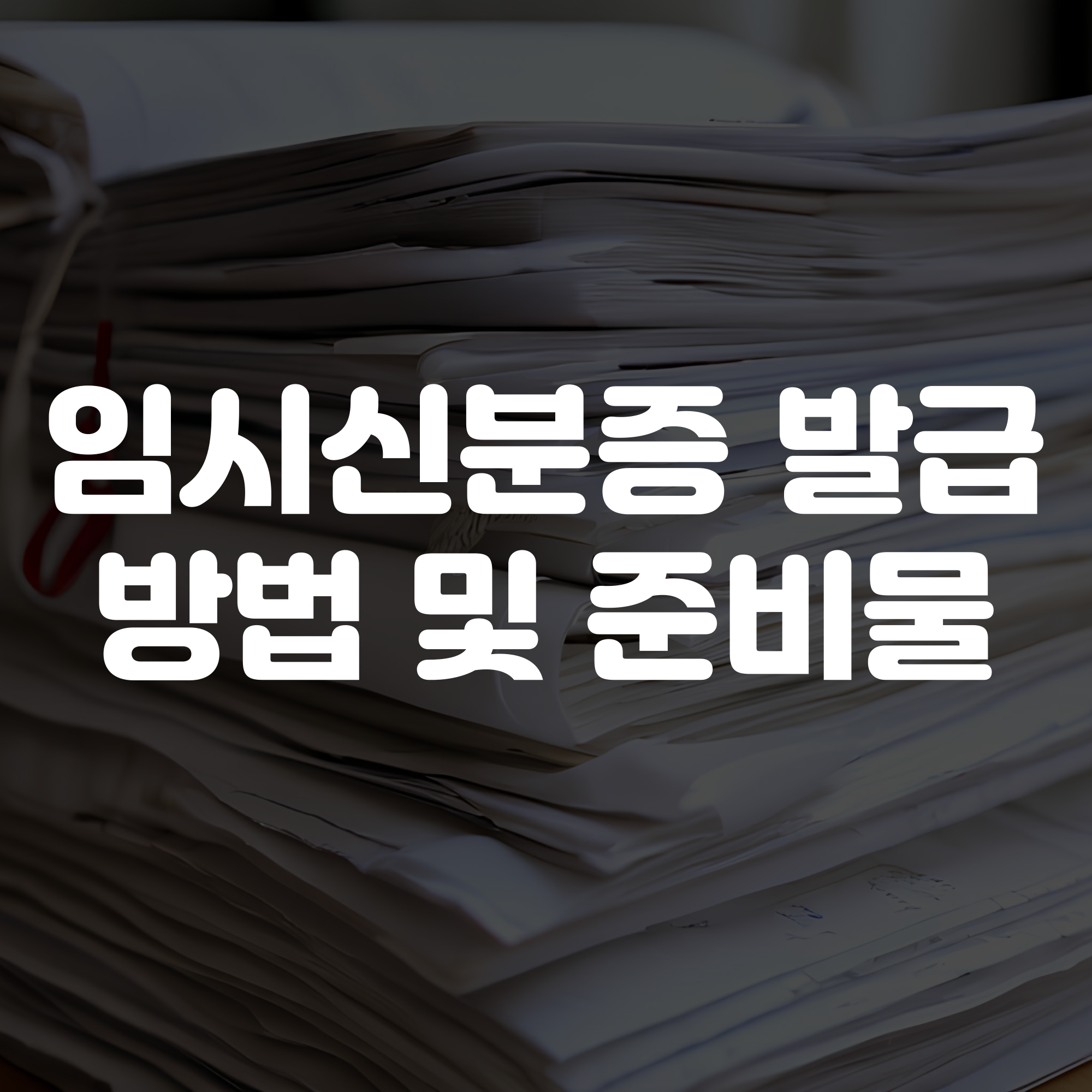 임시신분증 발급 방법 준비물 안내