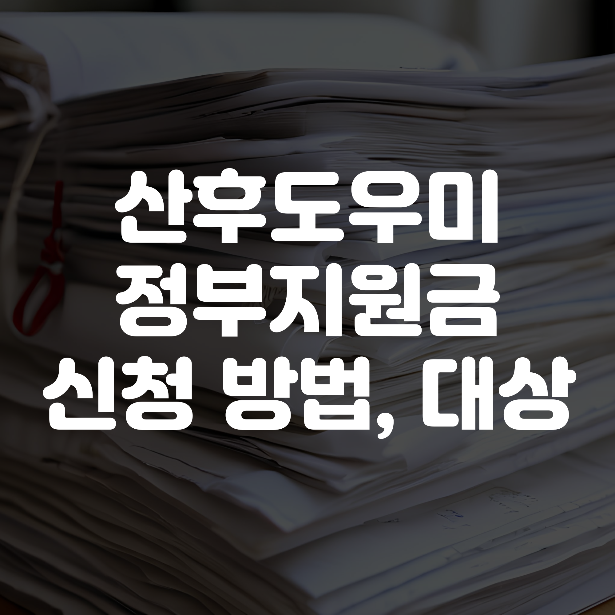 산후도우미 정부지원금 신청 방법 및 지원 대상 선정기준 안내