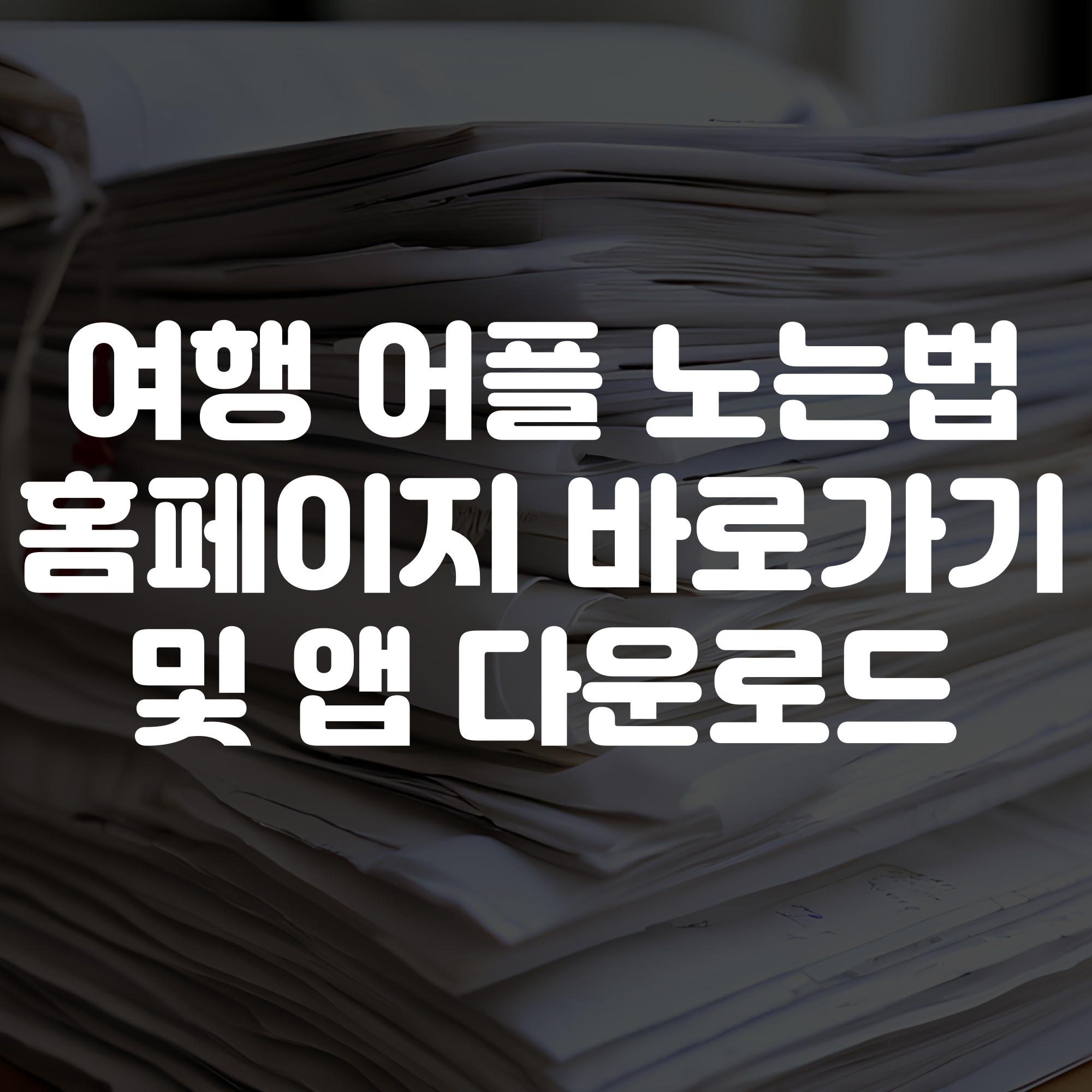 여행 어플 노는법 홈페이지 바로가기 및 앱 다운로드 하기