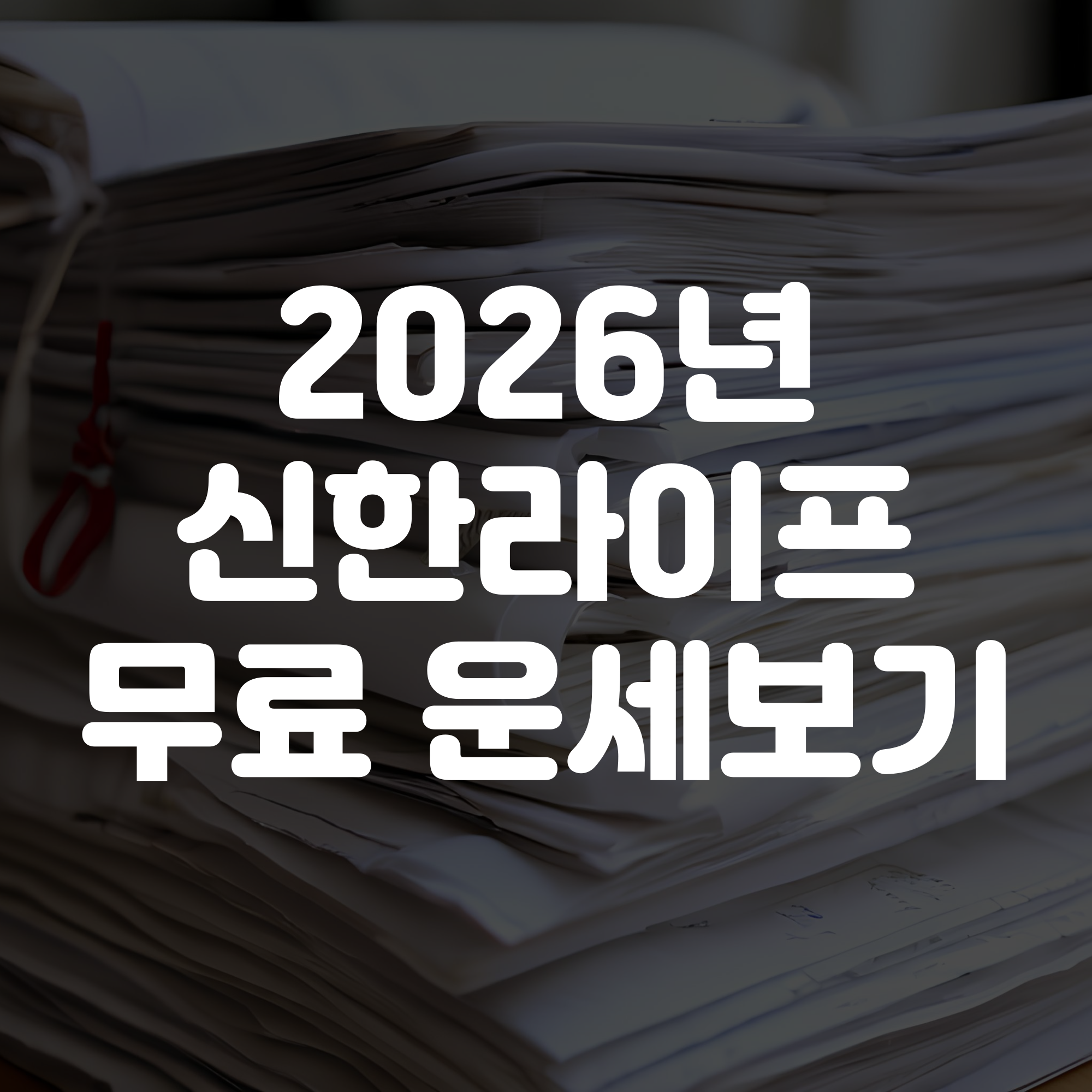 2026년 신한라이프 무료 운세보기