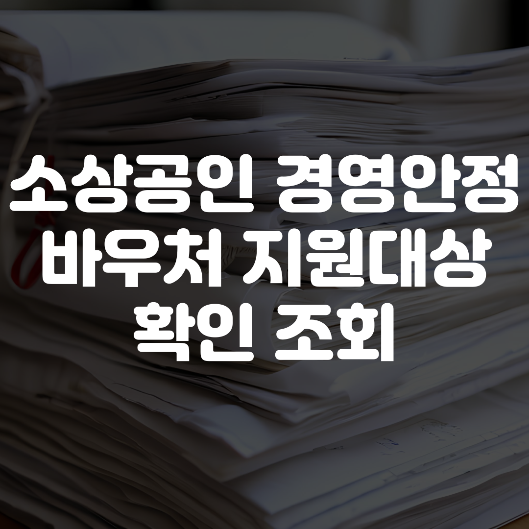 소상공인 경영안정 바우처 지원대상 확인 조회