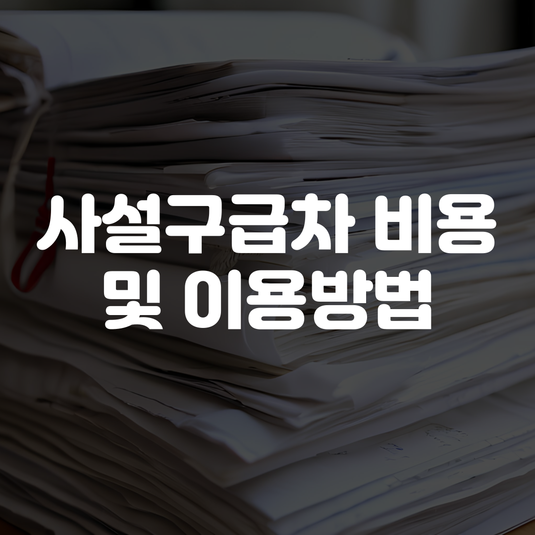 사설구급차 비용 및 이용방법