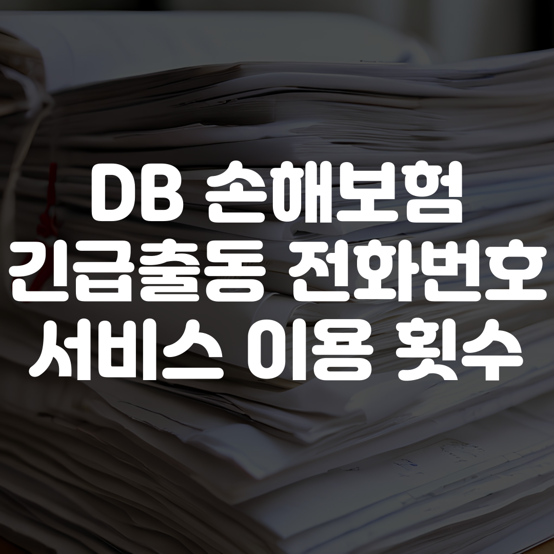 DB 긴급출동 전화번호 및 서비스 이용 횟수